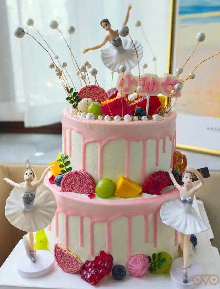 生日蛋糕 女神小仙女款 双层生日蛋糕 多水果蛋糕 高品质蛋糕