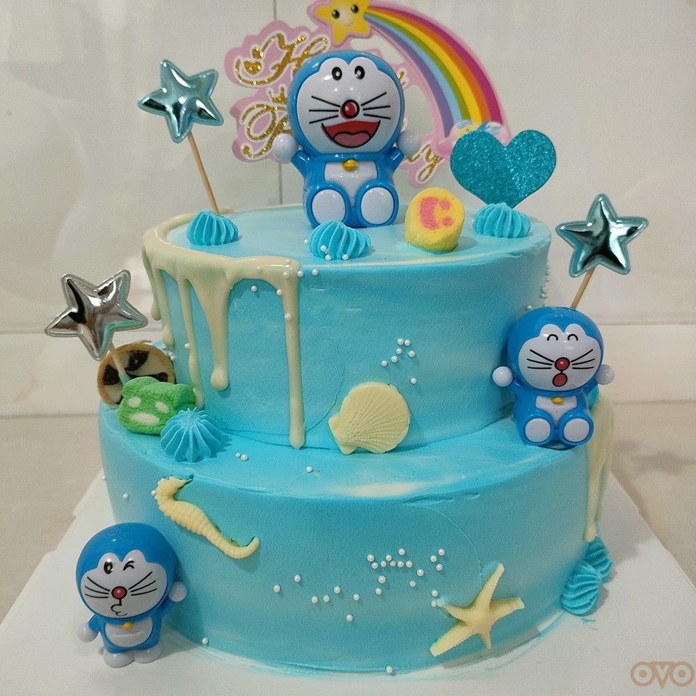 生日蛋糕 机器猫 多拉A梦款  双层生日蛋糕 双层夹心 高品质蛋糕