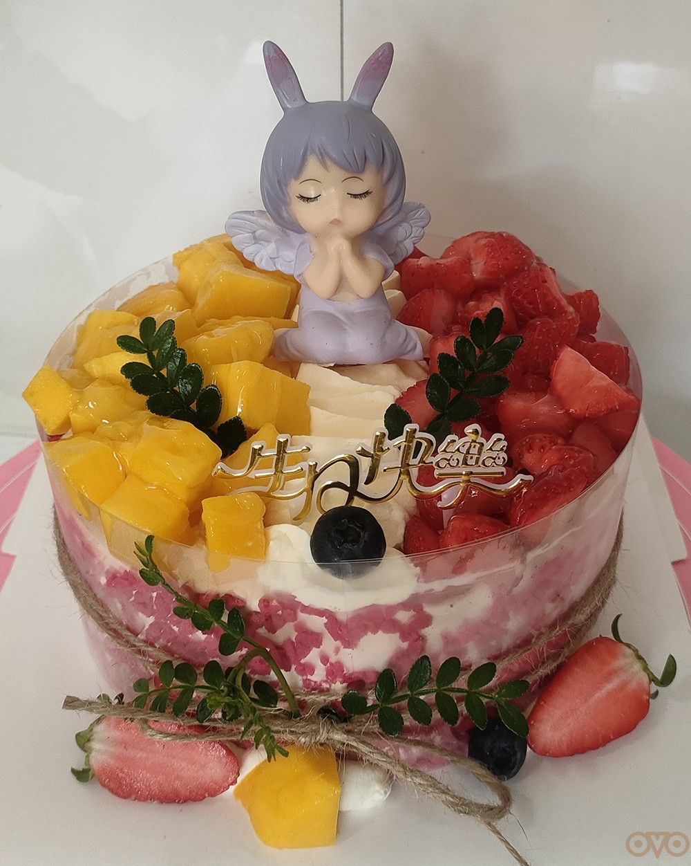 生日蛋糕 小兔精灵款 安妮公主 单层生日蛋糕 水果夹心 高品质蛋糕