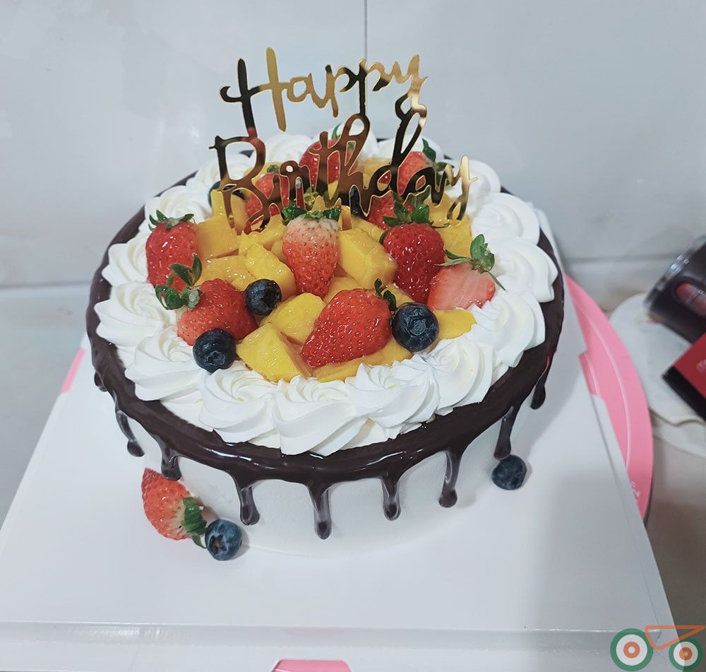 生日蛋糕 雨露花边款 多水果 草莓 黄桃 单层生日蛋糕 多水果蛋糕 高品质蛋糕