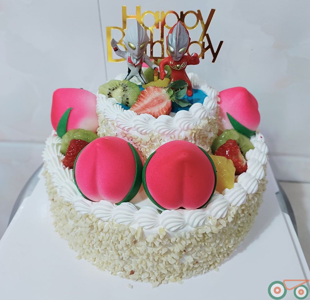 生日蛋糕 奥特曼小仙桃  单层生日蛋糕 多水果蛋糕 高品质蛋糕